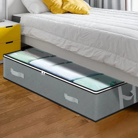 Dustproof Under-Bed Storage Box Set – Reinforced Handle Organiser for Bedding, Toys & Pillows