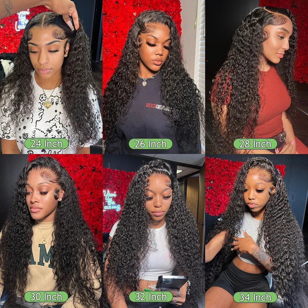 13x6 Hd Lace Frontal Wig Deep Wave 250 Density Curly Human Hair Wigs Preplucked Water Wave Front Wigs For Black Women Brazilian