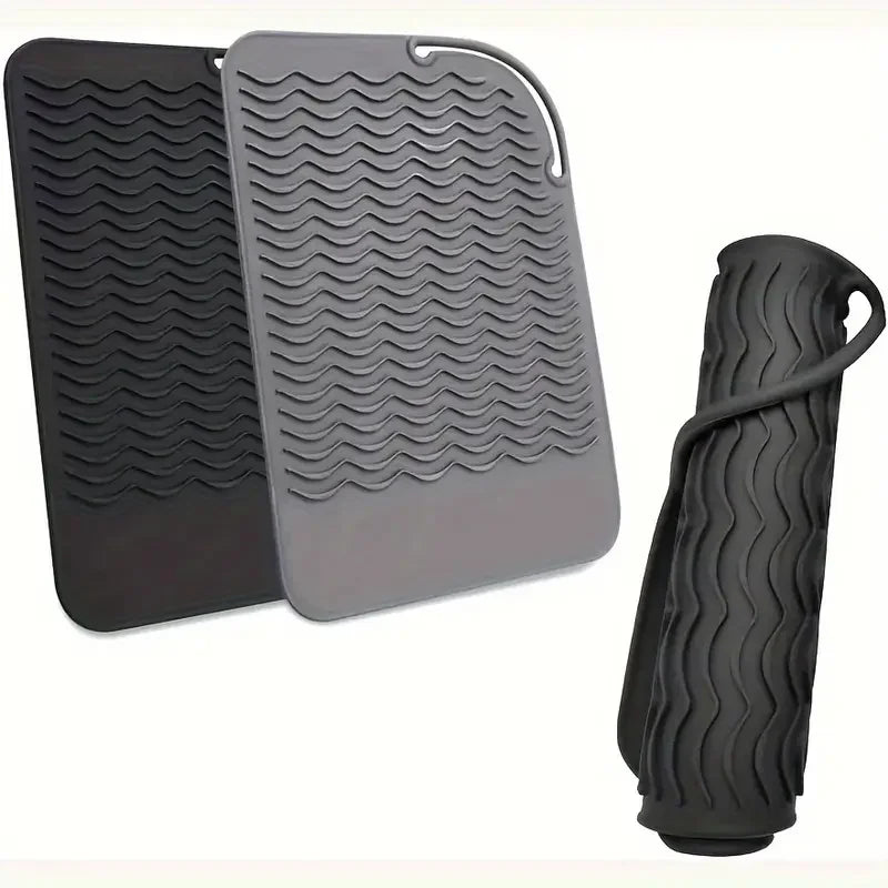 Heat-Resistant Silicone Mat for Hair Tools – Flat Iron, Curler & Straightener Pad