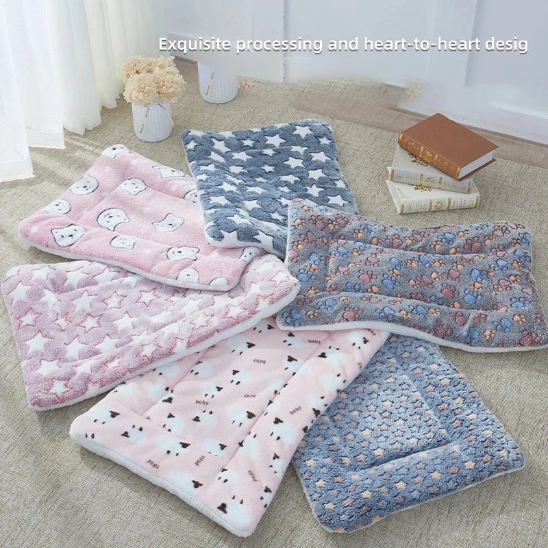 Flannel Pet Sleeping Mat & Sofa Bed – Soft Winter Blanket for Dogs & Cats