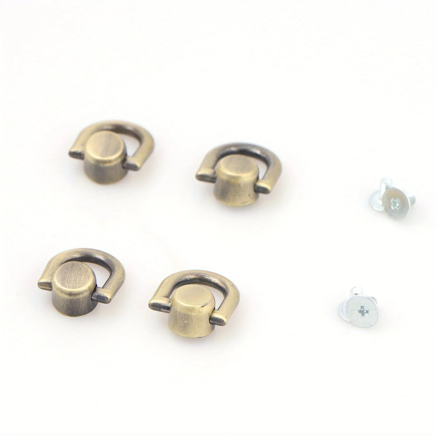 4 Pcs D Rings Rivets for Leather Purse Stud Screw Metal Ring Studs Rivets for Wallet Strap Accessories Leather Purse Hardware