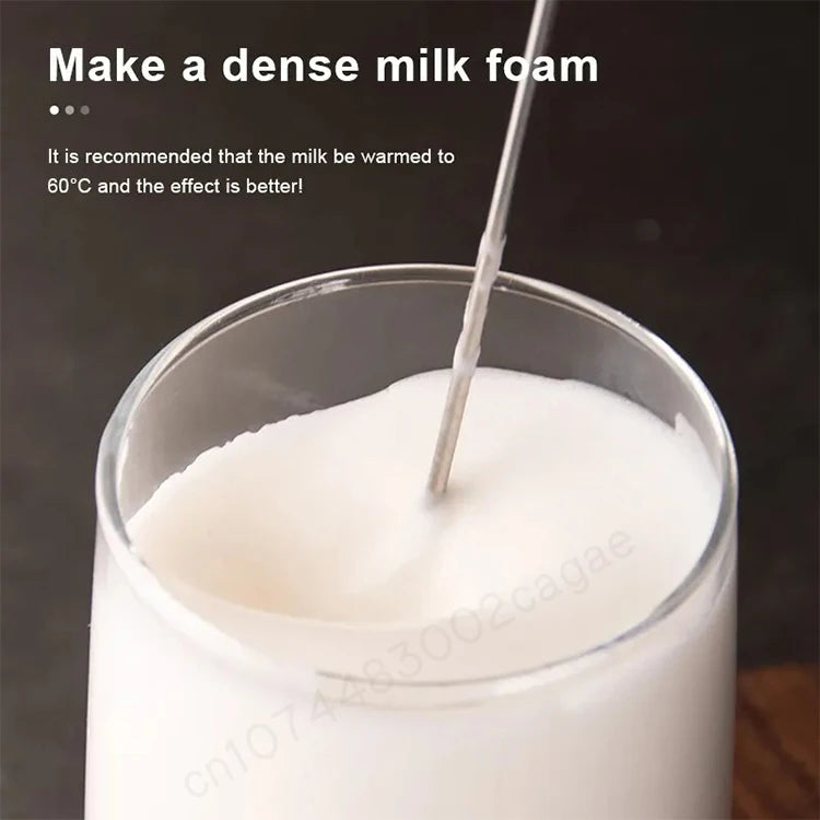 Wireless USB-C Electric Milk Frother – Handheld Stainless Steel Coffee Whisk