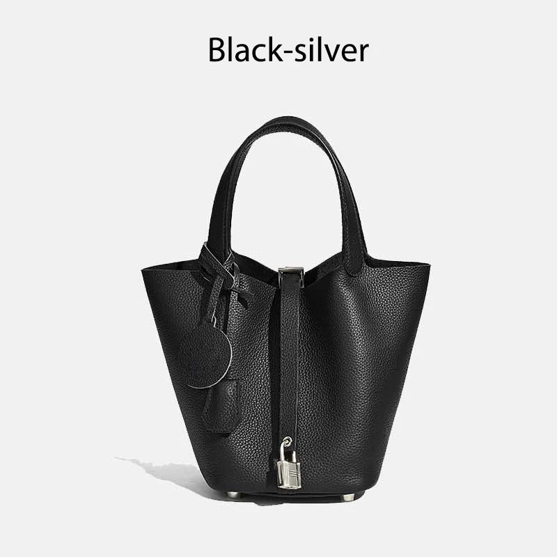 MENDY Genuine Leather Bucket Bag – Premium Large Tote Handbag for Women