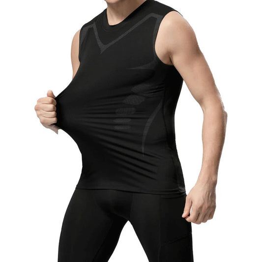 Men's Sci-Fi Print Sleeveless Vest – Quick Dry Sports & Fitness Elastic Round Neck Tank
