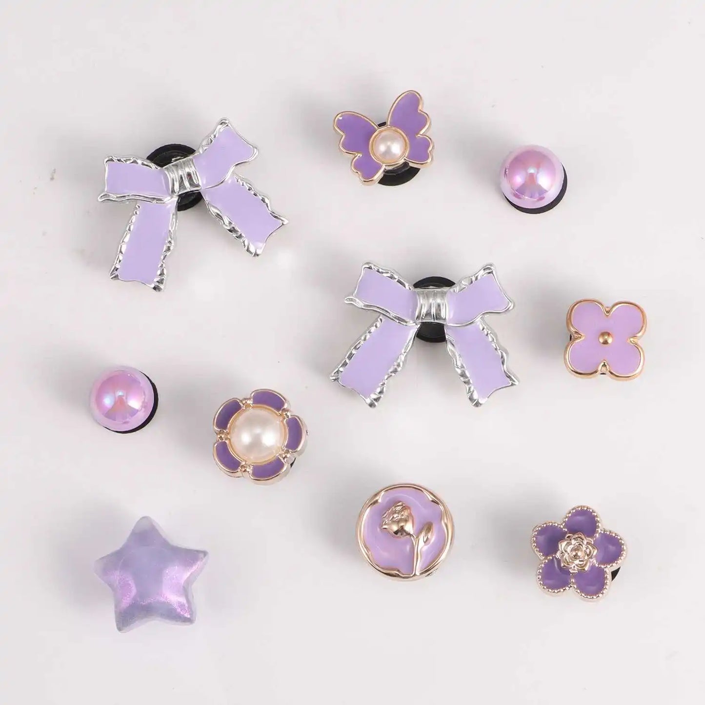 Yellow Aesthetic  Charms Set Cute Smiley Face Flower Heart Shoe Charms DIY Sweet Shoe Decorations for Sandals Wo