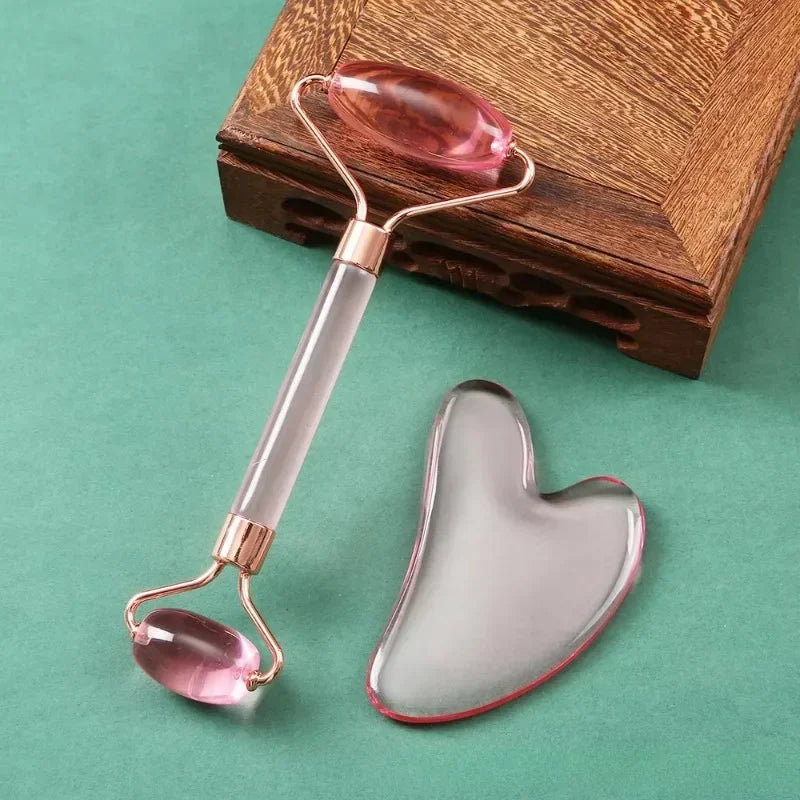 Gua Sha Massage Board for Face – Rose Pink Facial Scraper for Neck & Body