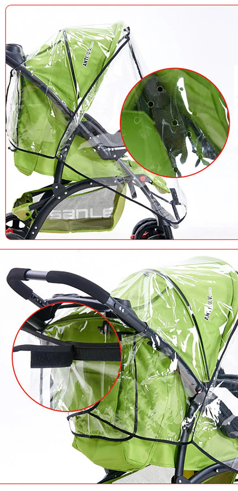 Waterproof Baby Stroller Rain Cover Windproof Baby Carriage Cover Raincoat Pram Rain Cape Outdoor Stroller Accessories