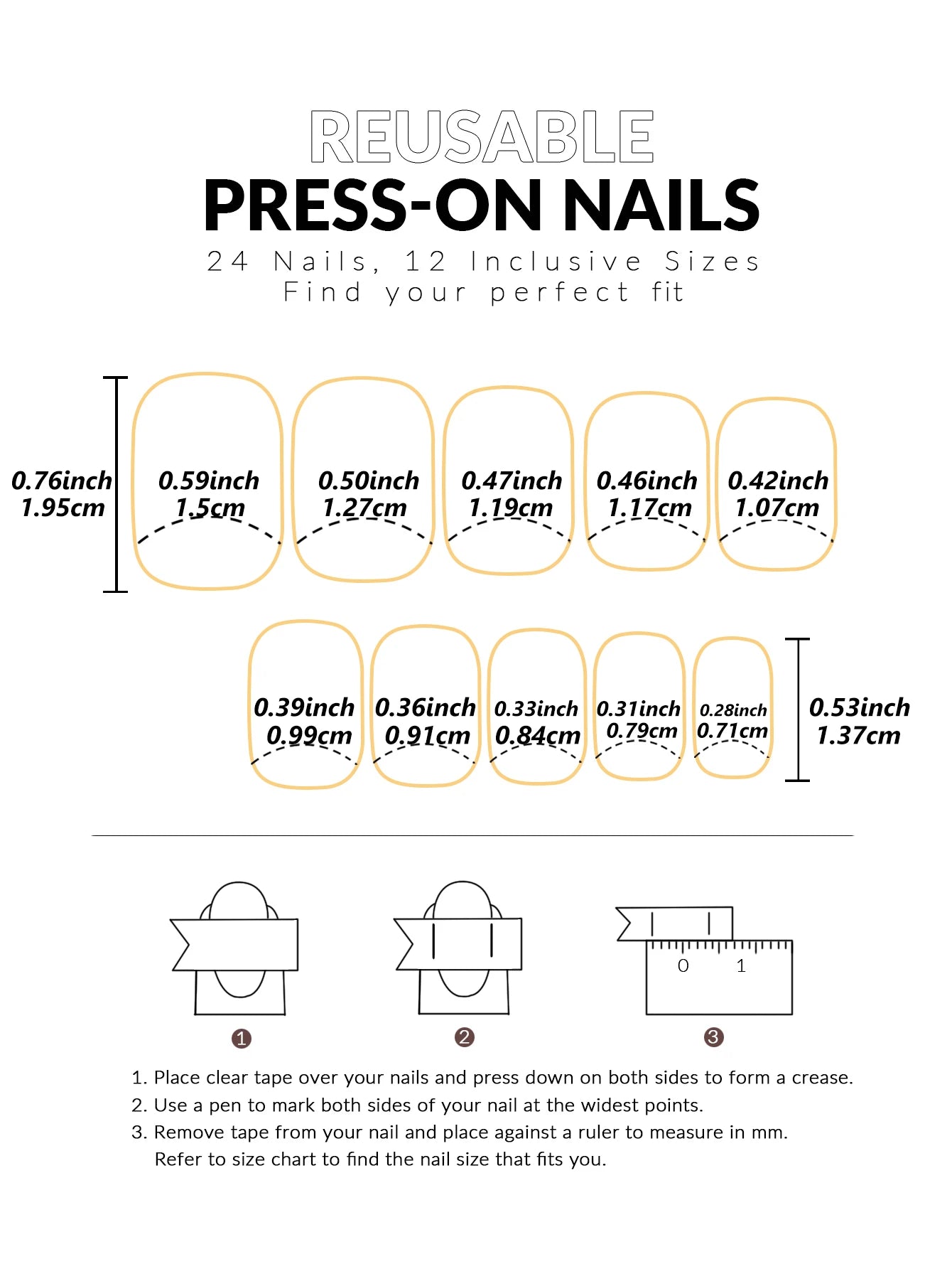 24 PCs Short Square French Heart Simple Nails with 1 Jelly Glue and 1 Nail File