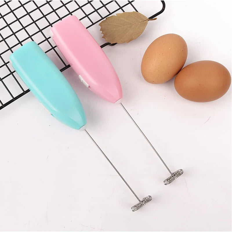 Handheld Electric Milk Frother & Egg Beater – Battery Powered Kitchen Whisk