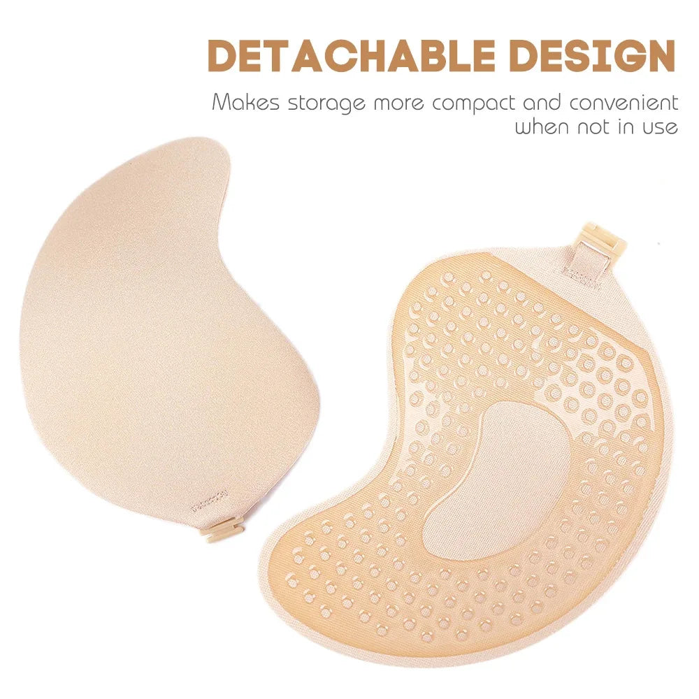 Sexy Women Invisible Push Up Bra Self-Adhesive Silicone Bust Front Closure Sticky Bra Skin Backless Strapless Bra