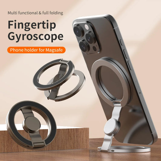 MagSafe Foldable 360° Rotating Phone Holder – Double-Sided Magnetic Grip Stand for iPhone