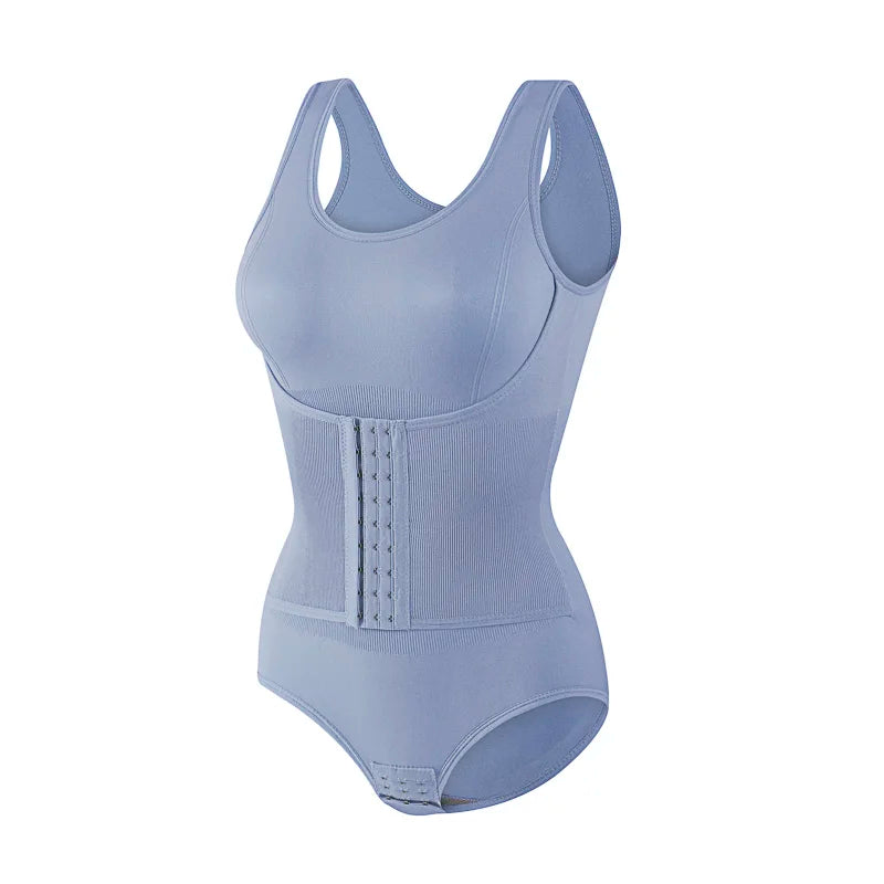 Double-Breasted Tummy Control Bodysuit – Postpartum Slimming Waist Trainer Corset