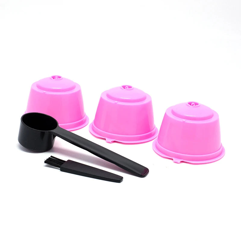 Reusable Dolce Gusto Coffee Capsule Filters – Set of 3 with Spoon & Brush