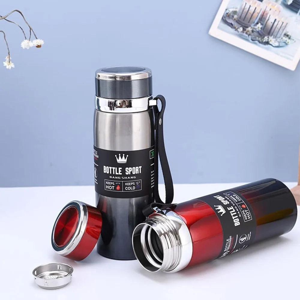 1L Stainless Steel Thermos Vacuum Double Layer Insulated Stainless Steel Water Bottle Can Store Hot and Cold Water Metal Kettle