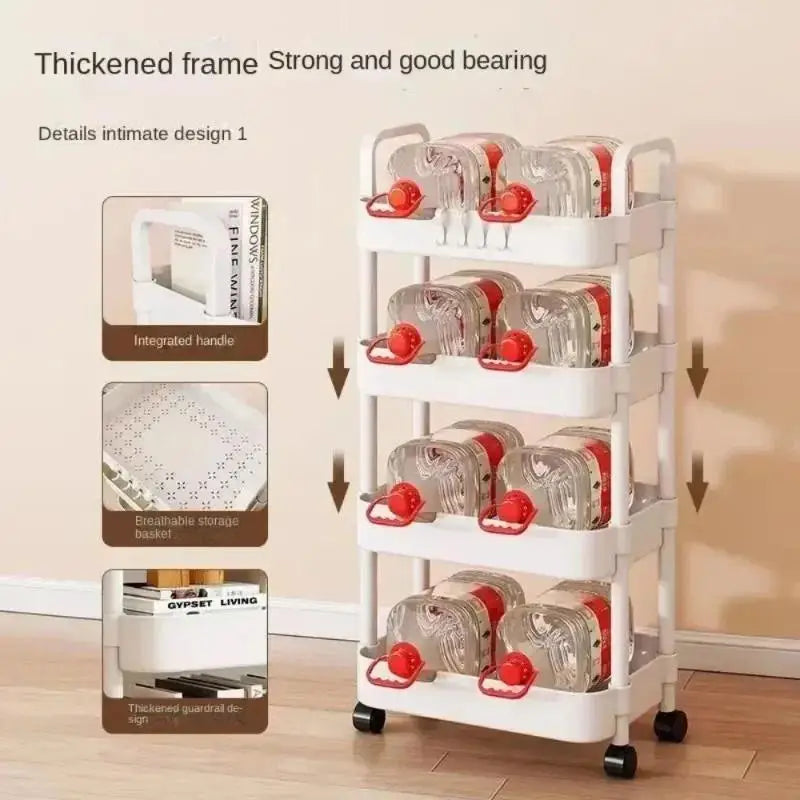 Multi-functional Household Trolley Kitchen Organizer Cart With Wheels Multi-Layer Bathroom Shelves Household Snacks Storage Rack