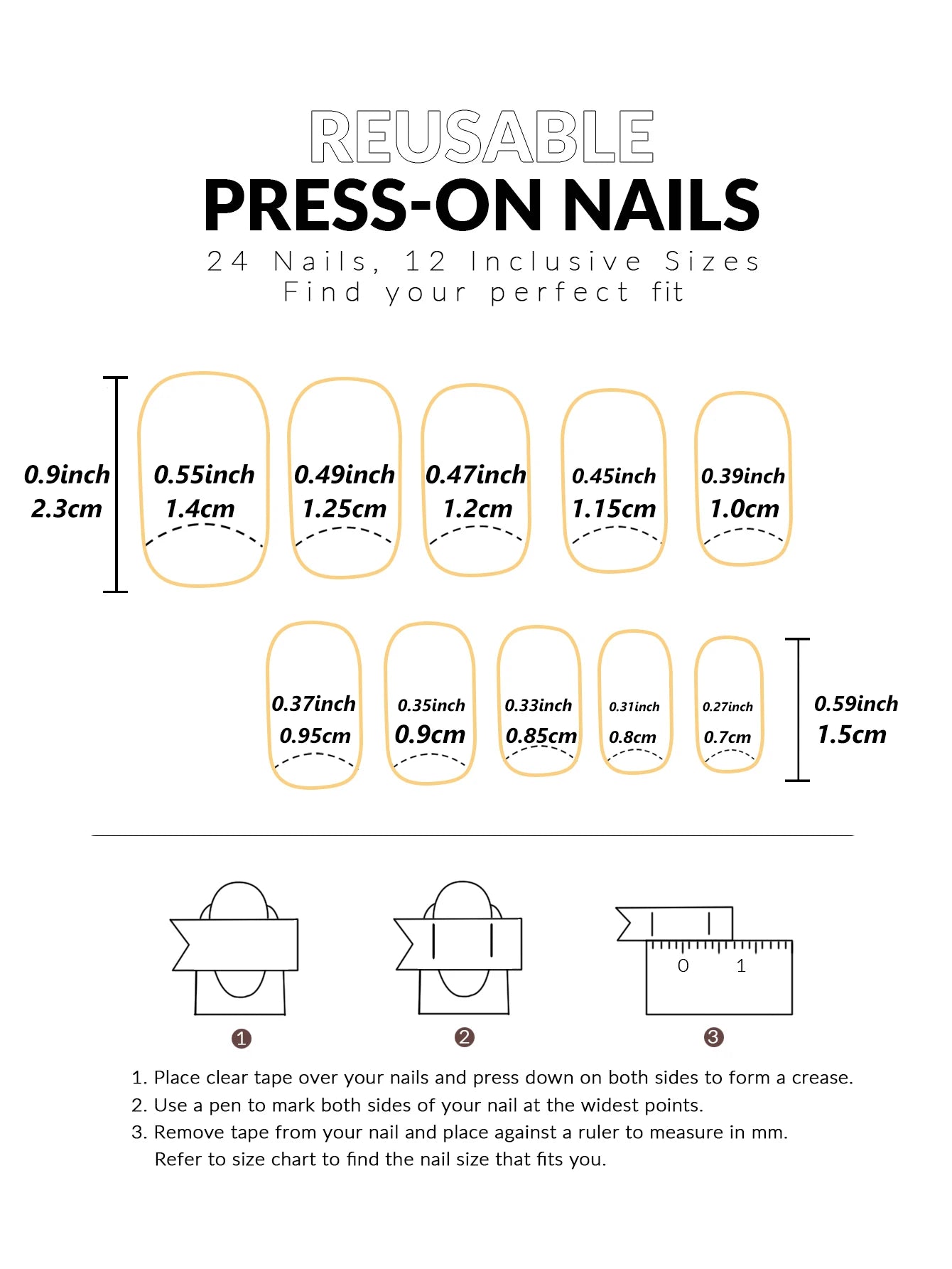 24 PCs Short Square French Heart Simple Nails with 1 Jelly Glue and 1 Nail File