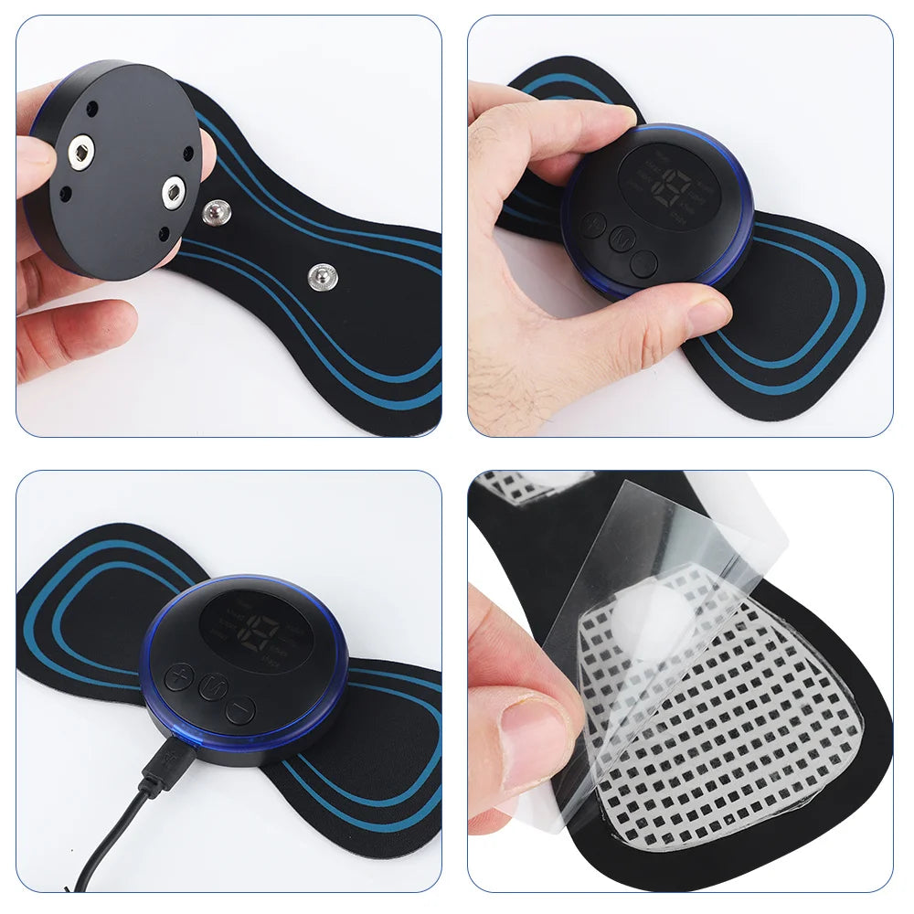 EMS Electric Neck & Back Massager Pad – Low Frequency Muscle Stimulator Patches