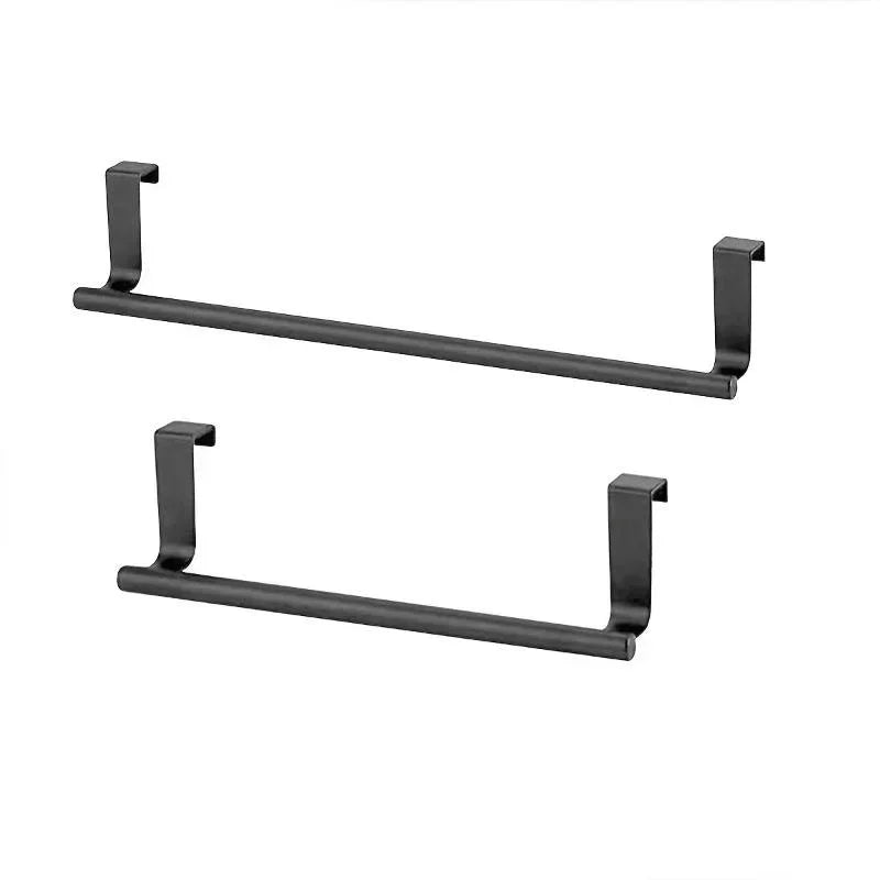 No-Punch Over-Cabinet Towel Rack – Steel Wire Bathroom Door Hanger