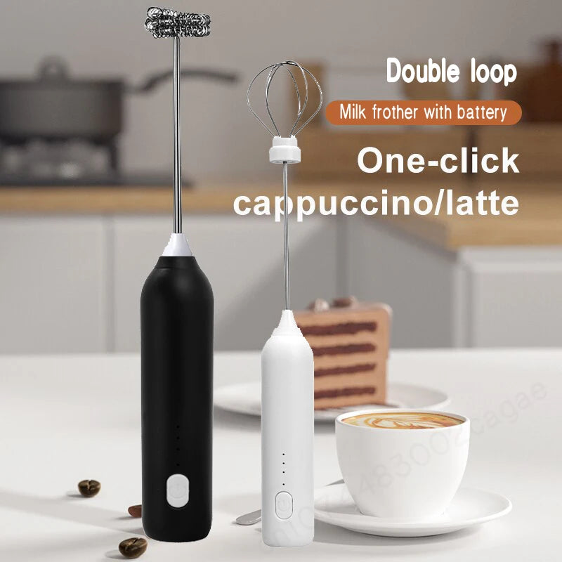 Wireless USB-C Electric Milk Frother – Handheld Stainless Steel Coffee Whisk