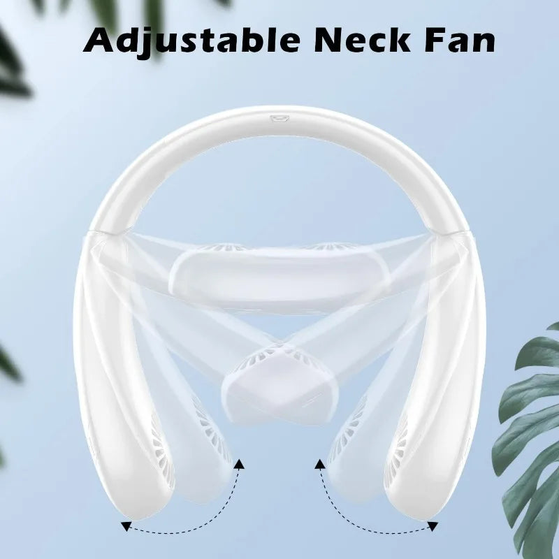 5000mAh Bladeless Neck Fan – USB Rechargeable Foldable Wearable Cooling Fan