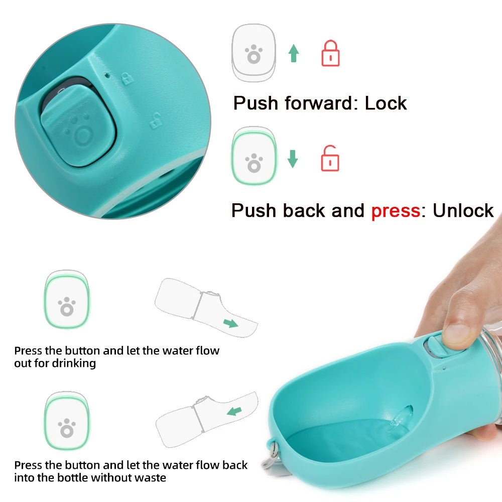 Portable Leakproof Dog Water Bottle – Outdoor Walking Drinking Bowl for Pets