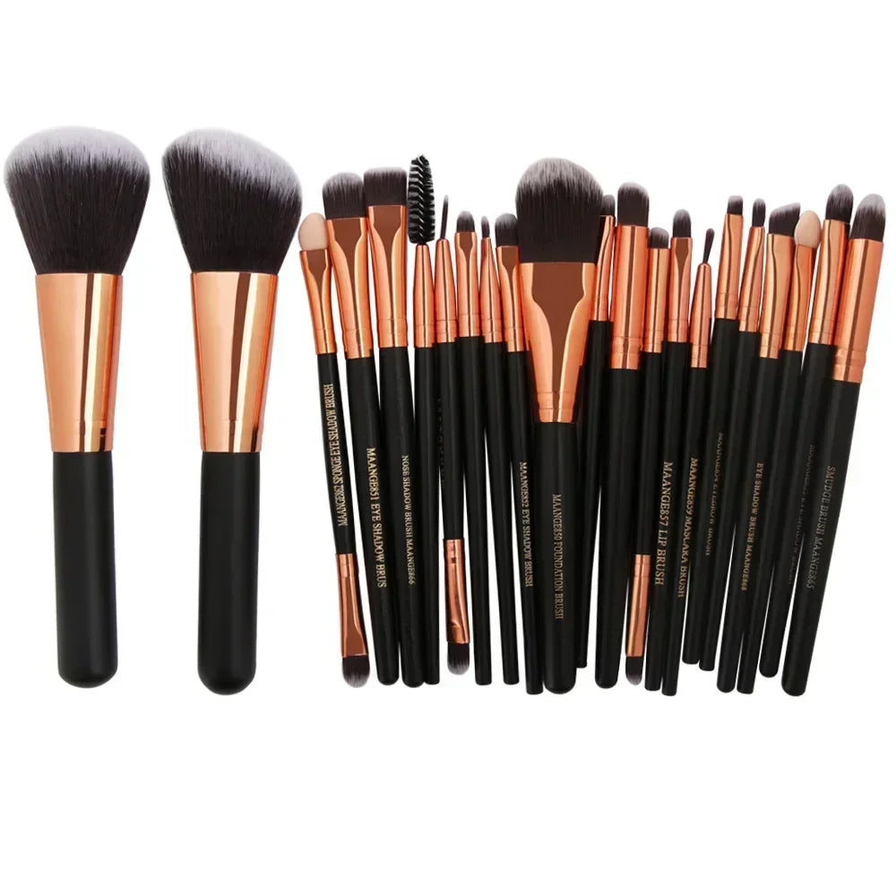 3–22 Piece Professional Makeup Brush Set – Full Face Eyeshadow & Cosmetic Tools