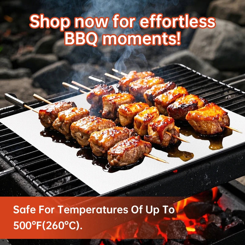 New Oven Liners Reusable Non-stick Anti Dirt Protection Pad Heat Resistant BBQ Grill Mat for Barbecue Cooking Baking Accessories