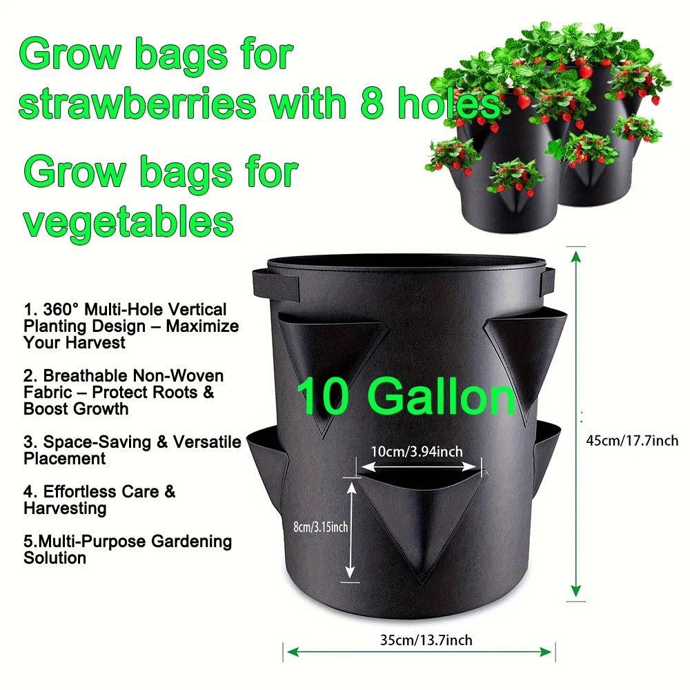Hanging Grow Bags for Strawberries Tomatoes Hanging Planting Grow Bag Vertical Garden  Strawberry Planter Pot Aeroponic Tower
