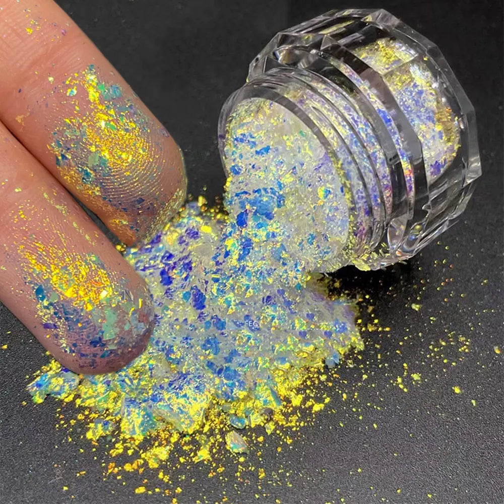 Aurora Chrome Nail Powder – High-Gloss Moonlight Mirror Pearl Glitter Pigment