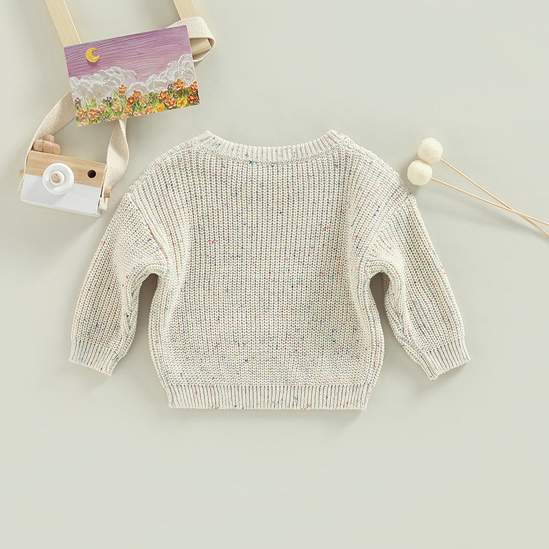 Children s Unisex Fall Sweater Vibrant Polka Dots Design with Long Sleeves and Round Neckline for Boys and Girls