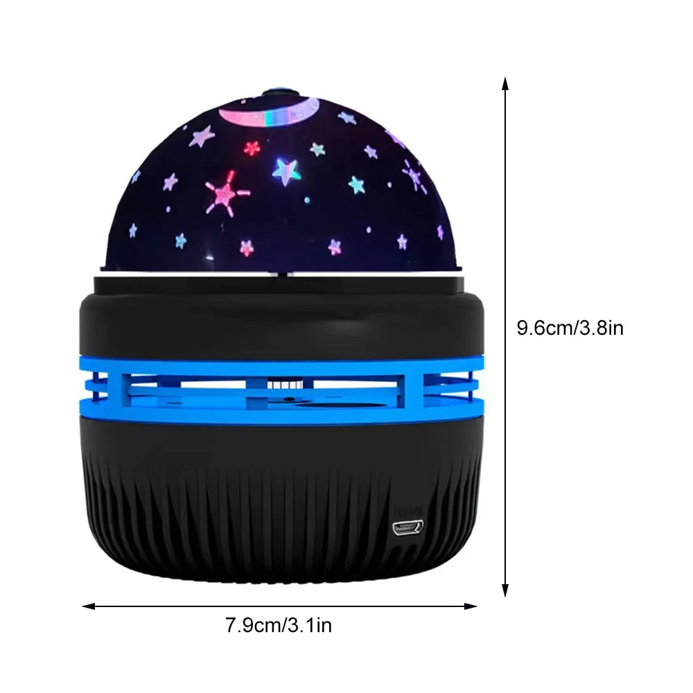 LED Starry Sky Projector – 360° Rotating USB Atmosphere Lamp for Bedroom & Events
