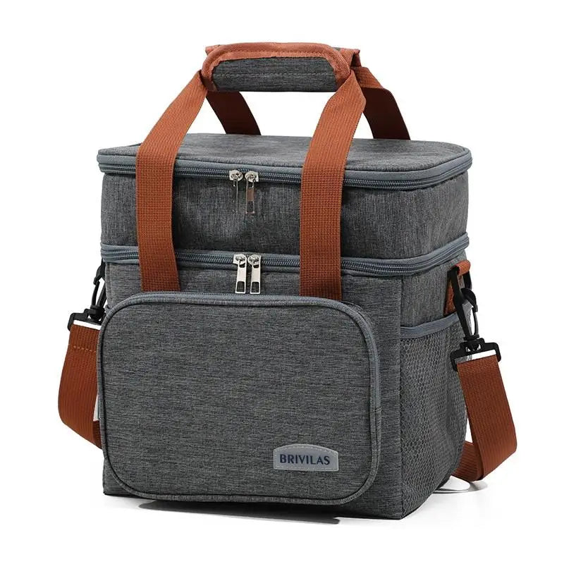 Double-Layer Insulated Tote Bag – Large Capacity Thermal Bag for Picnic & Work