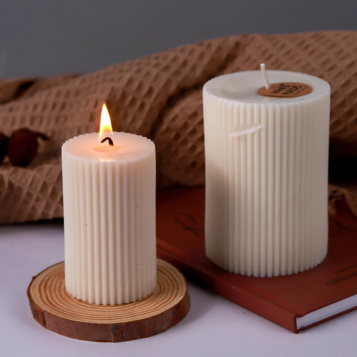 Classical Striped Cylindrical Silicone Candle Mould – DIY Pillar Wax Craft