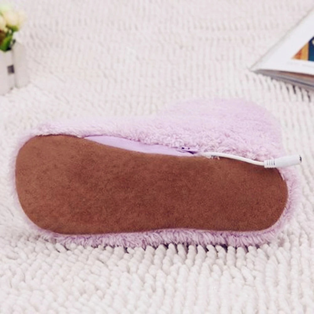 Women Men Electric Heating Shoes Washable USB Heated Shoes Comfortable Plush Snow Boots Washable Foot Warmer Slipper for Winter