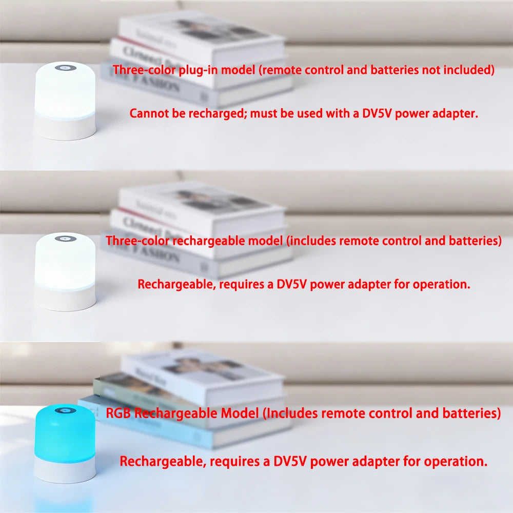 RGB LED Desk Lamp – Dimmable Rechargeable Touch Screen Bedside Reading Light