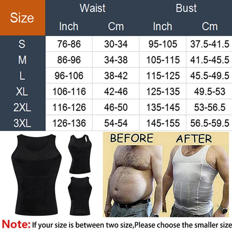 Men's Slimming Compression Vest – Body Shaper Corset Shirt for Tummy & Waist Control