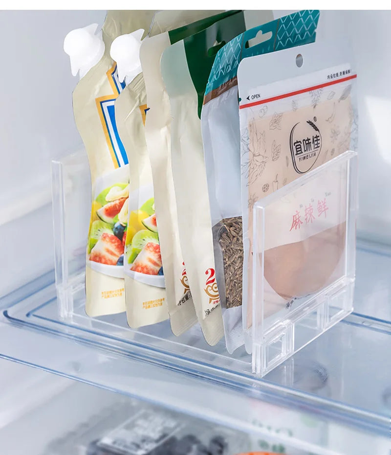 Fridge Storage Rack & Layered Separator Shelves – Transparent Space-Saving Organiser