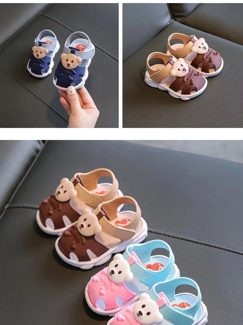 1-3 Years Baby Sandals Summer Little Kids Beach Shoes For Baby Quick Dry Toddler Boys Girls Cute Sandals Brown, Pink, Red, Blue