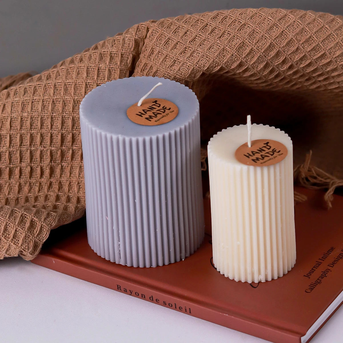 Classical Striped Cylindrical Silicone Candle Mould – DIY Pillar Wax Craft