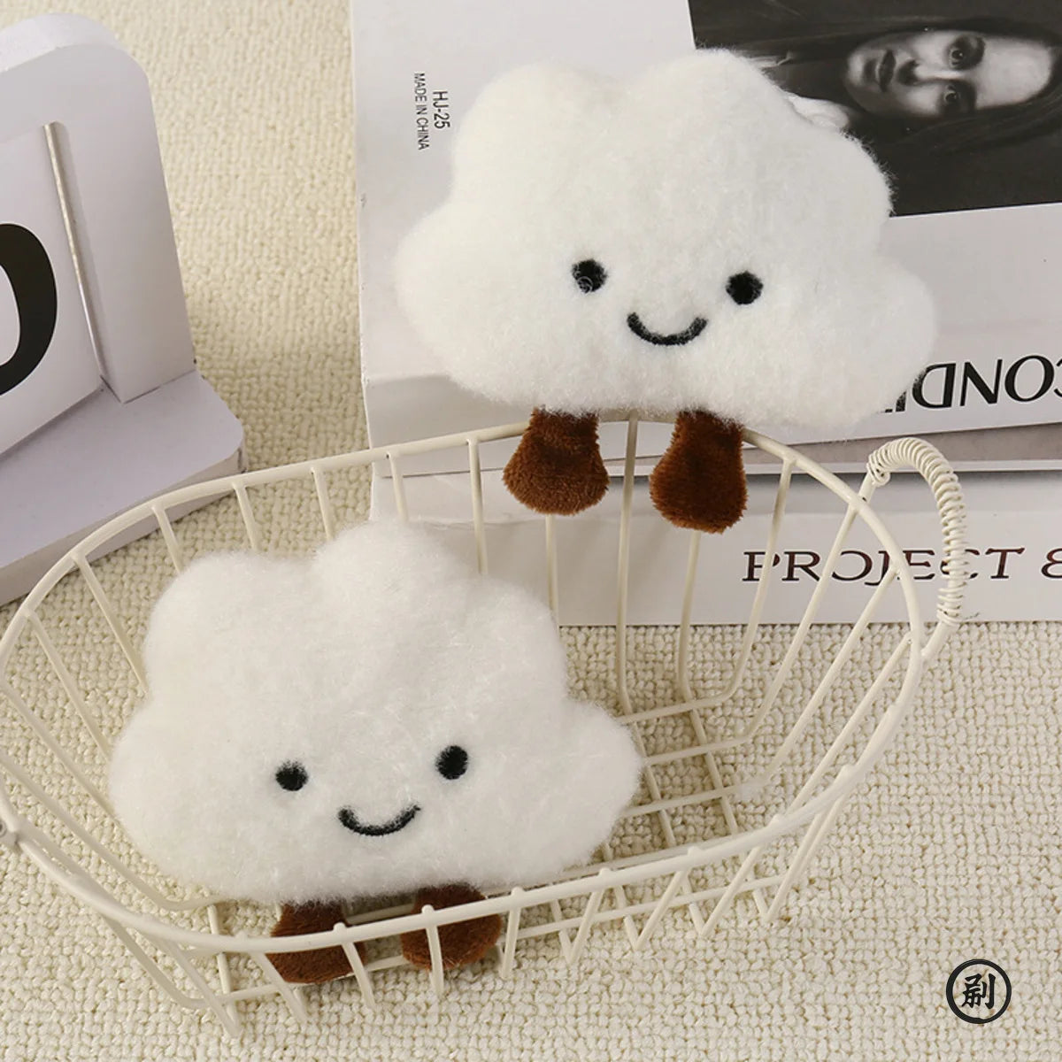 Cute Plush Smile Cloud Keychain Cotton Stuffed Doll Toy Keyring Backpack Bag Pendant Car Key Chains For Women Girls Gift