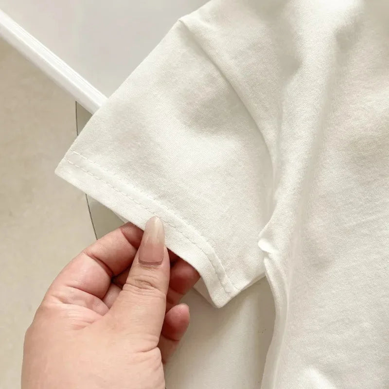 Children's Soft Cotton T-shirt Cotton Boys Summer Baby Boys and Girls New Clothing Girls Loose Casual Blouse Half-sleeved