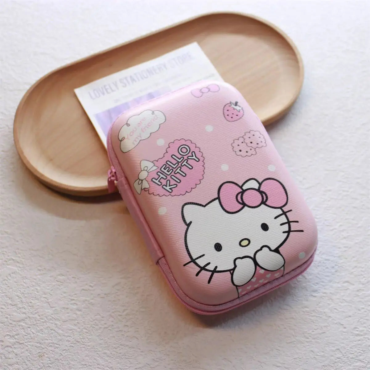 Hello Kitty Data Cable Charger Storage Box Earphone Cable Storage Bag Cartoon Cute Portable Mini Bag Camera Organizer Box