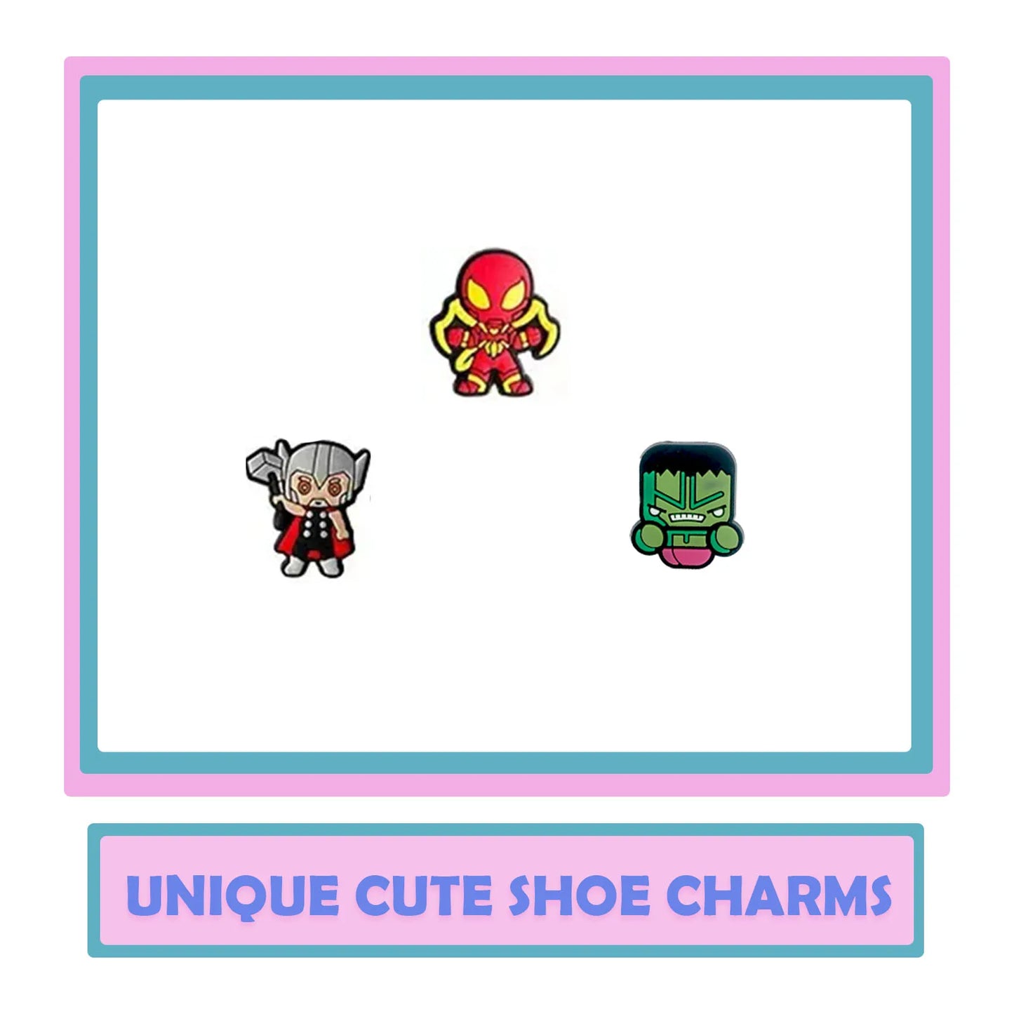 Random 10-50Pcs Marvel Series Shoe Charms For Key Chain Sandals Beach Bags, DIY Shoe Decorations Accessories Shoes Pins