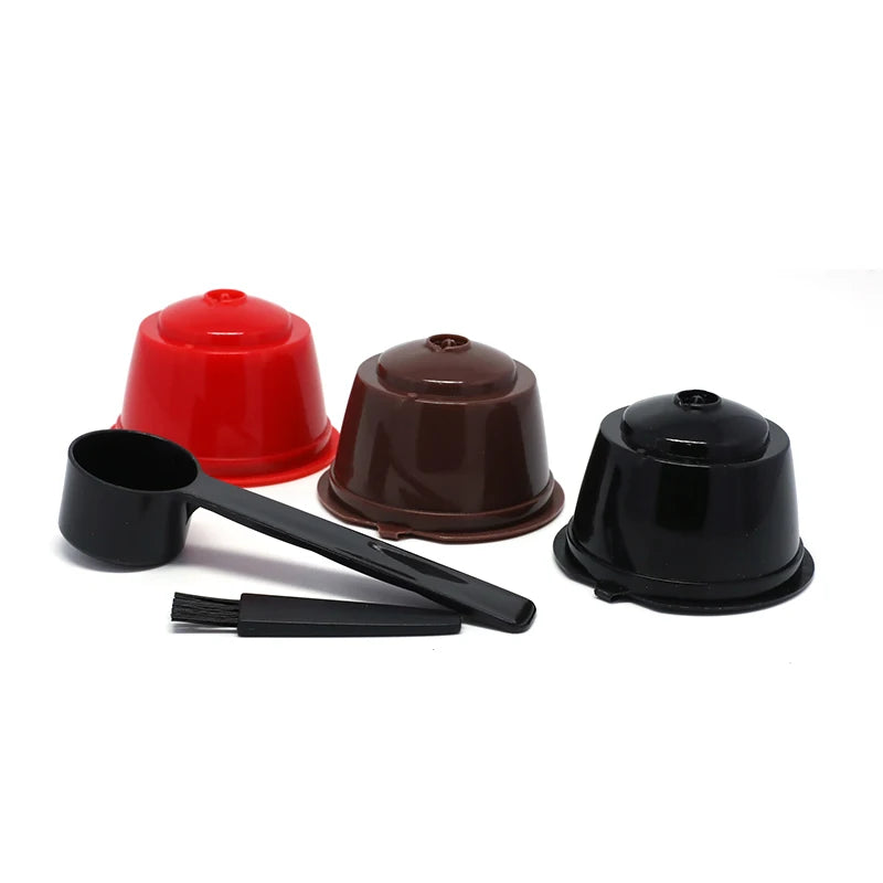 Reusable Dolce Gusto Coffee Capsule Filters – Set of 3 with Spoon & Brush