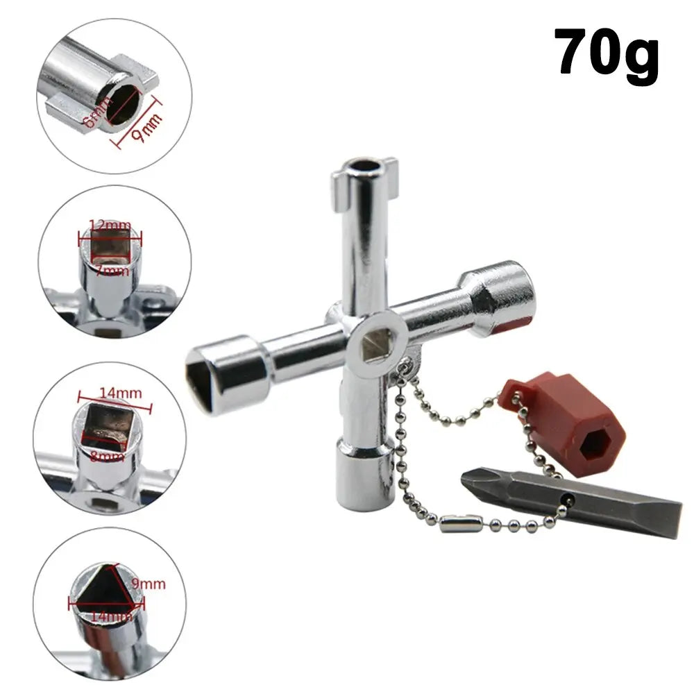 4-in-1 Key Wrench Screwdriver Tool Set – Triangle, Quadrangle & Electrical Cabinet
