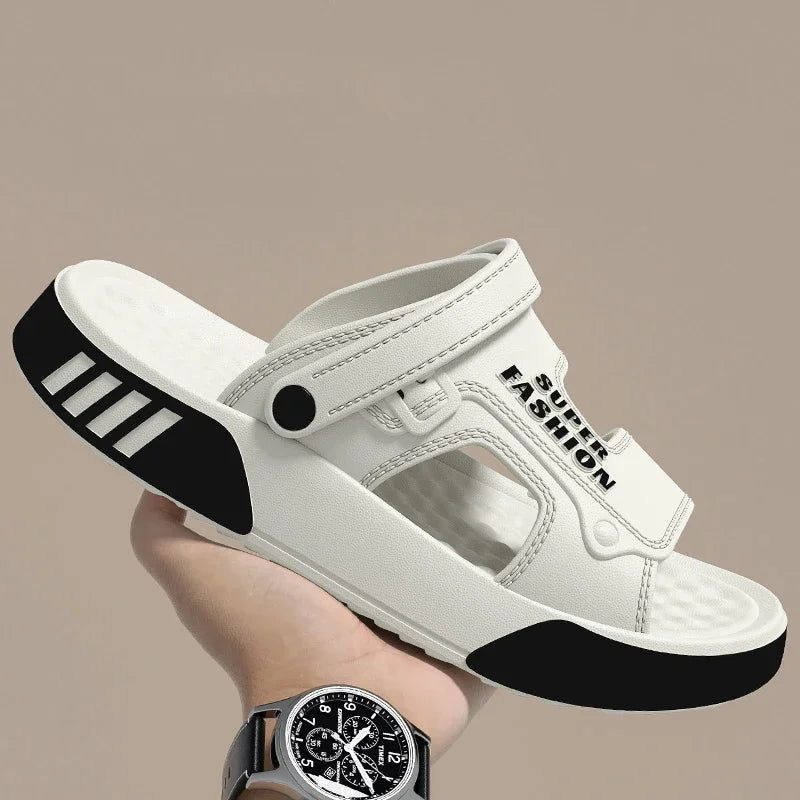 Summer Men’s Sandals EVA Soft-soled Platform Slides Slippers Indoor Outdoor Walking Beach Shoes Flip-Flops Mens Home Shoes
