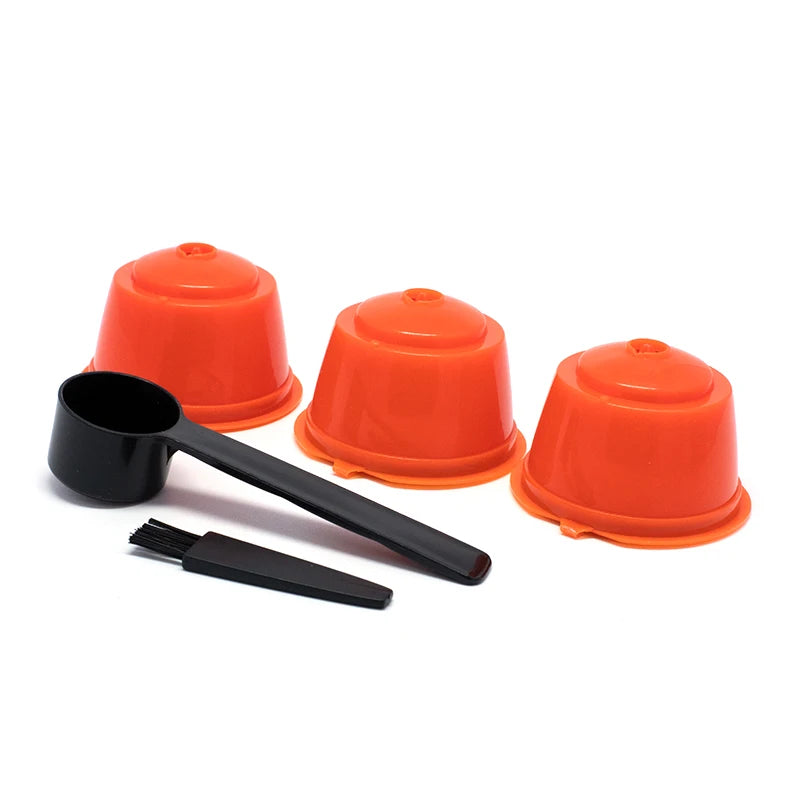 Reusable Dolce Gusto Coffee Capsule Filters – Set of 3 with Spoon & Brush
