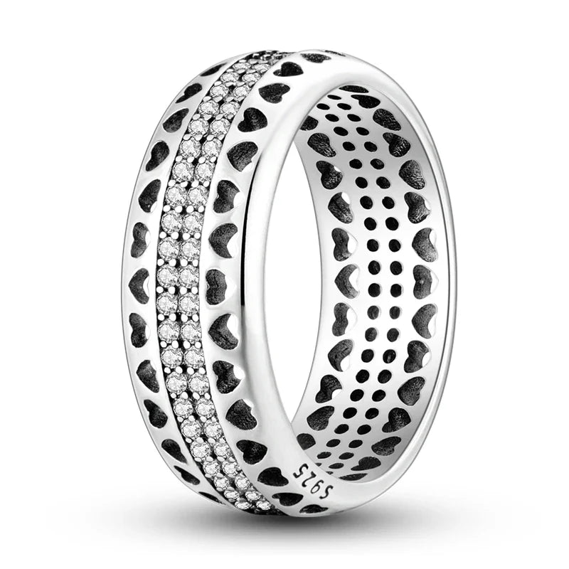 925 Silver Zircon Star Geometric Ring – Romantic Engagement Jewelry