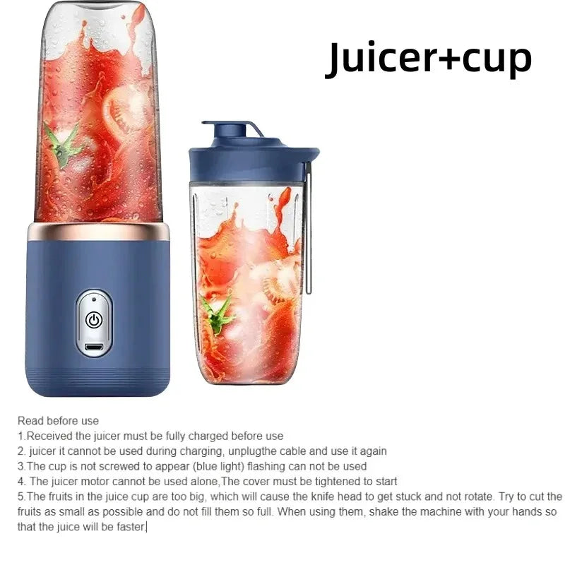 Portable USB Electric Blender & Juicer Cup – 400ml Smoothie Maker