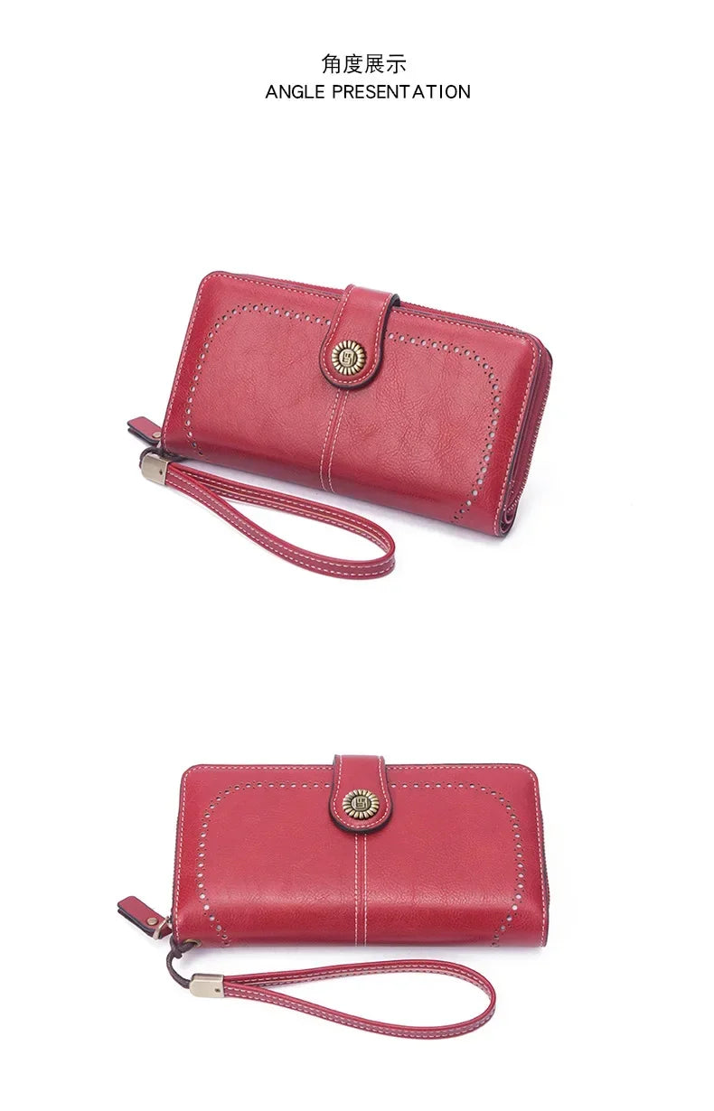 High Quality Women Wallet  Anti-theft Leather Wallets For Woman Long Zipper Large Ladies Clutch Bag Female Purse Card Holder